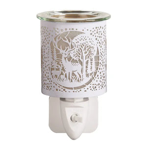 Silhouette Deer Family White | Mini Plug In Burner