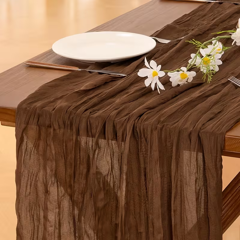 Runner da tavola in beige | Stile Boho di garza