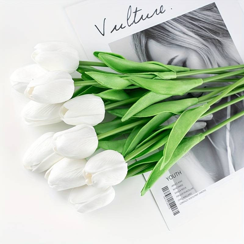 Artificial White Tulip Flower Stems