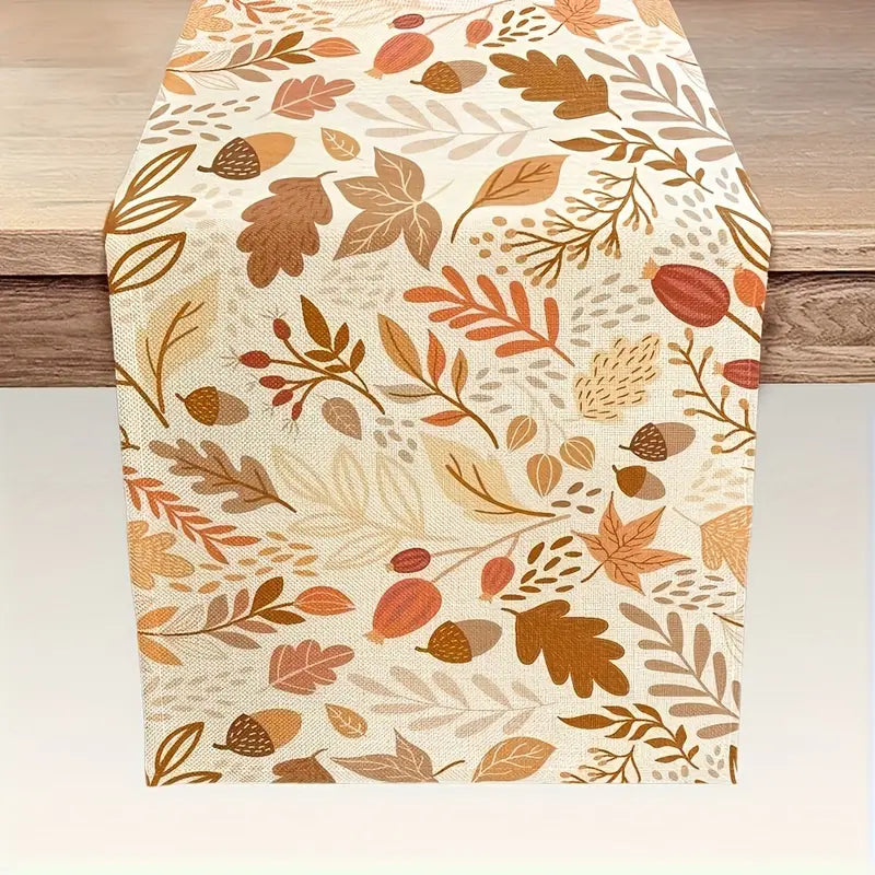 Autumn Foliage Linen Table Runner
