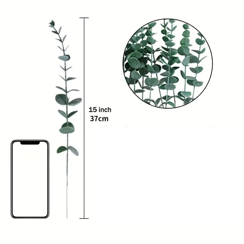 Artificial Frosted Eucalyptus Plant Stem