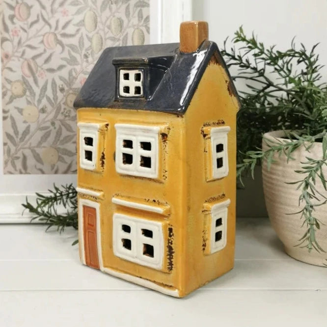 Yellow Dormer House | Village Pottery Tealight Holder