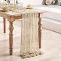 Runner da tavola in beige | Stile Boho di garza