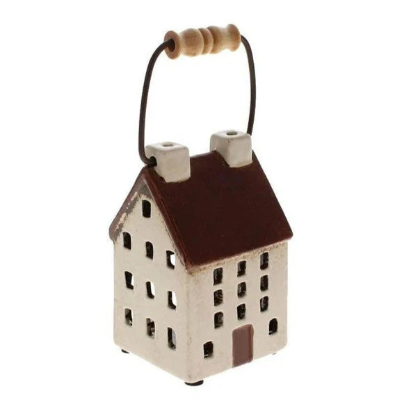 Beige Small House | Village Pottery Lantern Tealight Holder