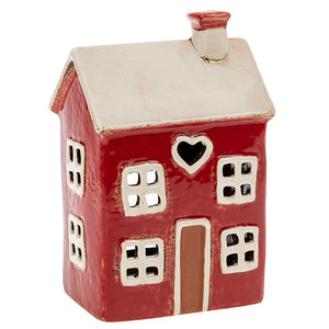 Red Heart House | Village Pottery Tealight Holder