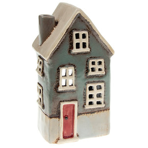 Dark Grey Tall Country House | Village Pottery Tealight Holder