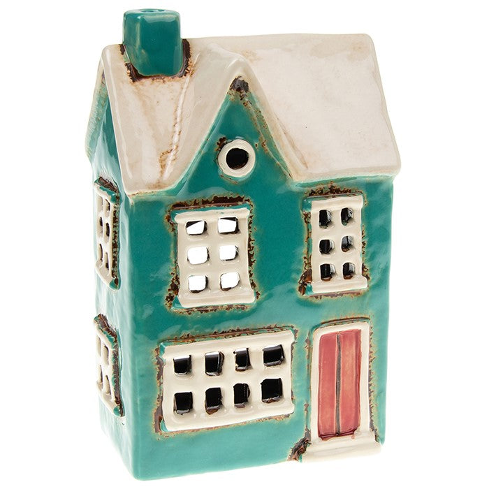 Turquoise Country House | Village Pottery Tealight Holder