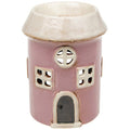 Casa rotonda rosa | Bruciatore per cera Tealight in ceramica del villaggio