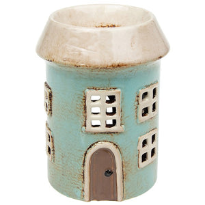 Casa rotonda acqua | Bruciatore per cera Tealight in ceramica del villaggio