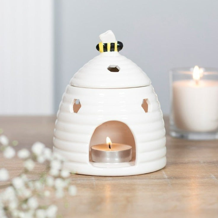 White Beehive  Tealight Wax Burner – Just Wicks Limited